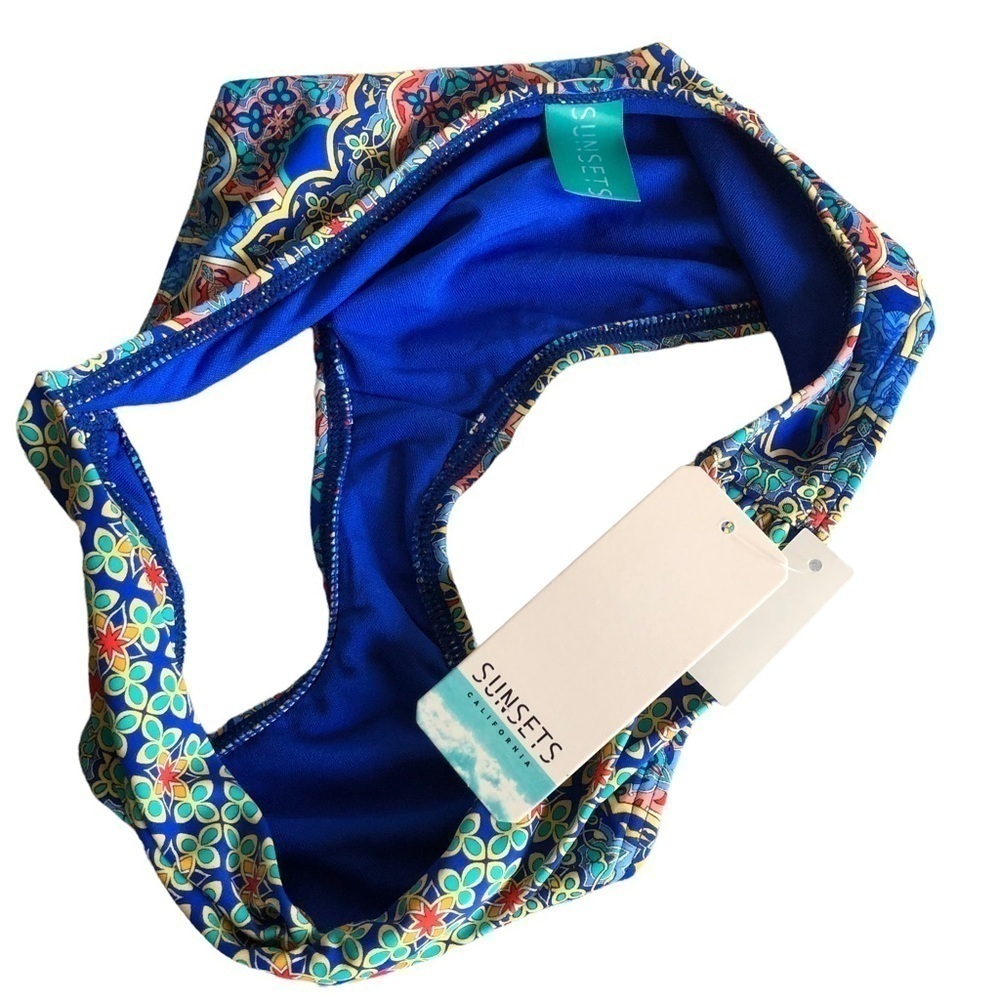 Sunsets Pompeii Twist And Shout Blue Bikini Bottoms Small - Picture 6 of 10